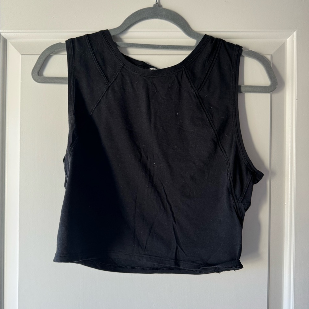 Lululemon black crop cotton tank